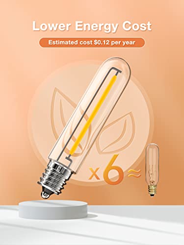 LED Replacement Bulbs 1W T13, 4 Pack Waterproof E12 Screw Base for Outdoor LED String Lights Shatterproof, for Indoor and Outdoor Use