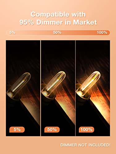 LED Replacement Bulbs 1W T13, 4 Pack Waterproof E12 Screw Base for Outdoor LED String Lights Shatterproof, for Indoor and Outdoor Use