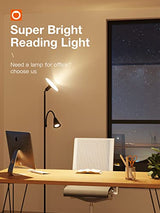 addlon Floor Lamp with Remote Control, Standing lamp with Adjustable Reading lamp, Tall lamp with stepless Brightness and Color temperatures Floor lamp for Living Room Bedroom and Office - Black