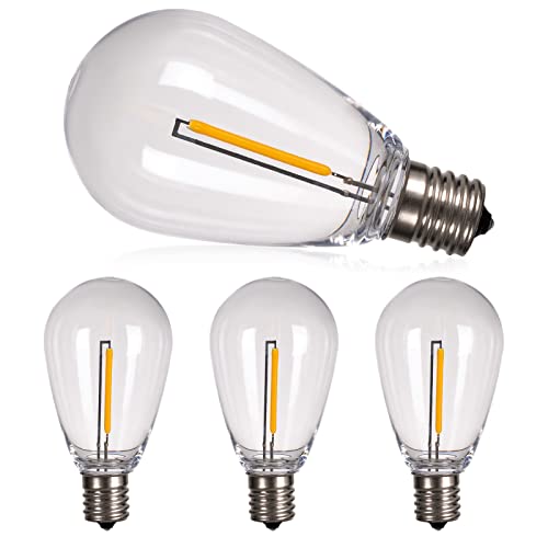 addlon LED Replacement Bulbs 1W S14 4 Pack Waterproof E17 Screw Base for Outdoor LED String Lights Shatterproof