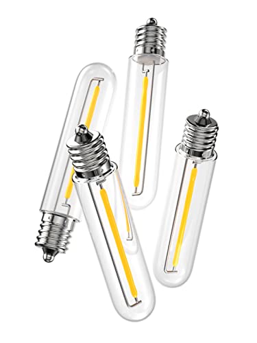 LED Replacement Bulbs 1W T13, 4 Pack Waterproof E12 Screw Base for Outdoor LED String Lights Shatterproof, for Indoor and Outdoor Use