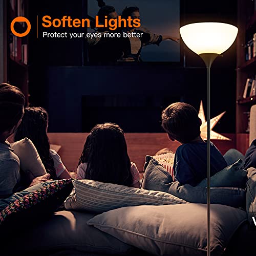 addlon - Floor lamp, Standing Tall Lamp, Pole Lamp with RGB Smart Bulbs for Living Room, Office, Bedroom, Torchiere Decro Floor Lamps